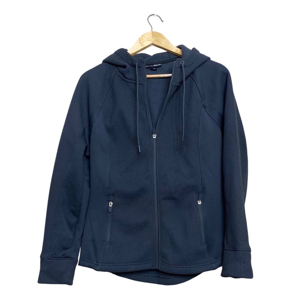 Swiss Tech Womens Full Zip Fleece Lined Ribbed Hoodie Jacket Greystone STOL47395